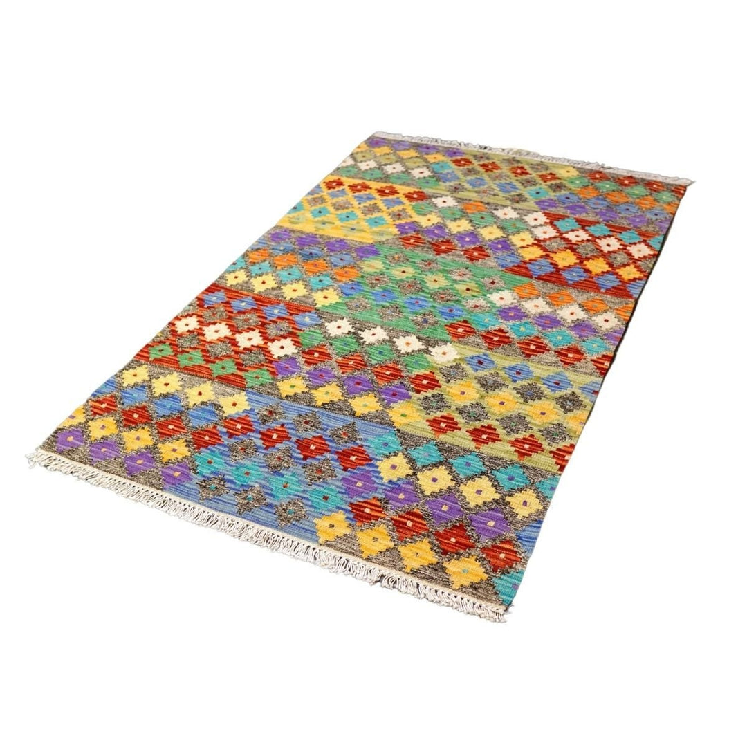 Colourful Bohemian Kilim - Size: 4.11 x 3.3 - Imam Carpets - Online Shop