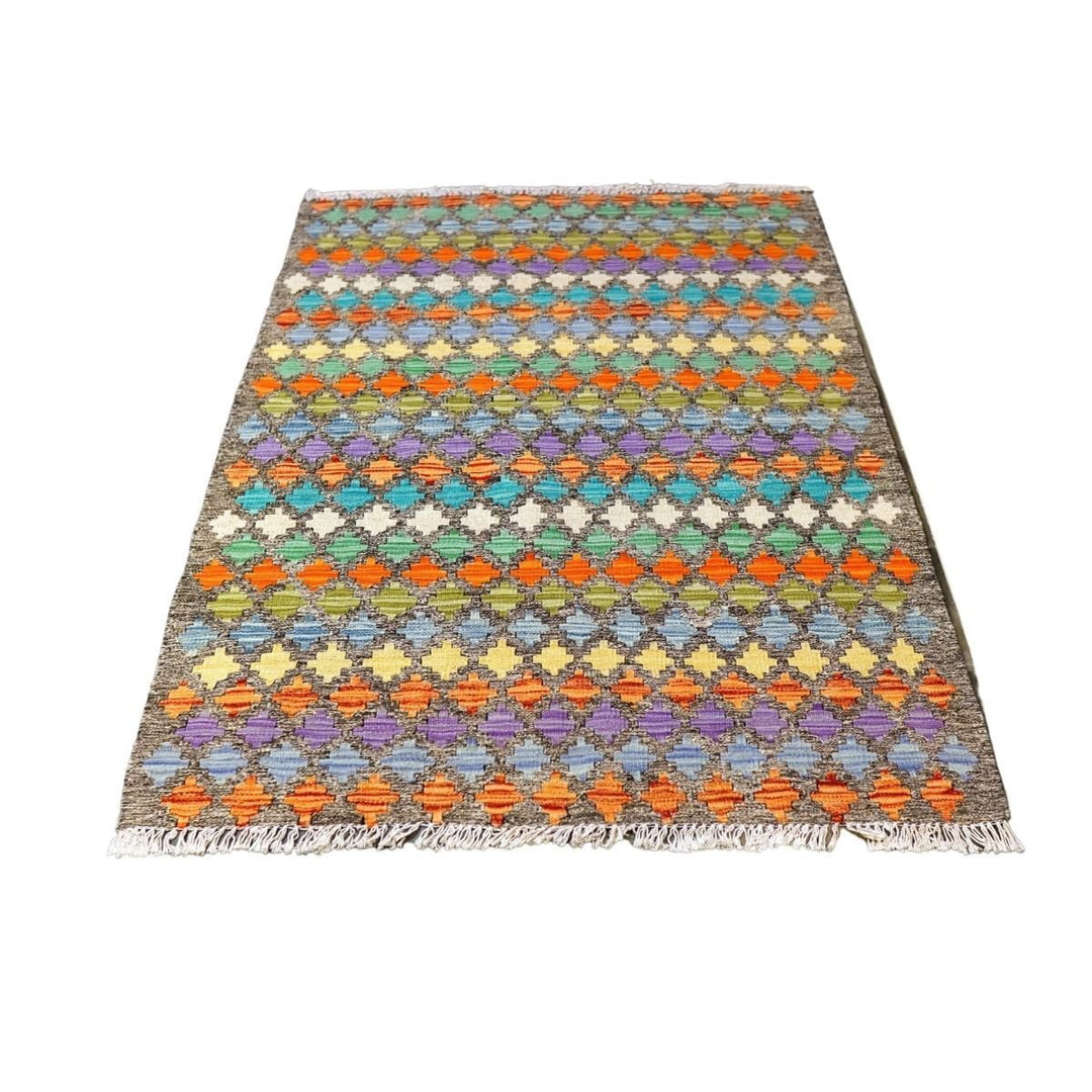 Colourful Bohemian Kilim - Size: 4.6 x 3.5 - Imam Carpets - Online Shop