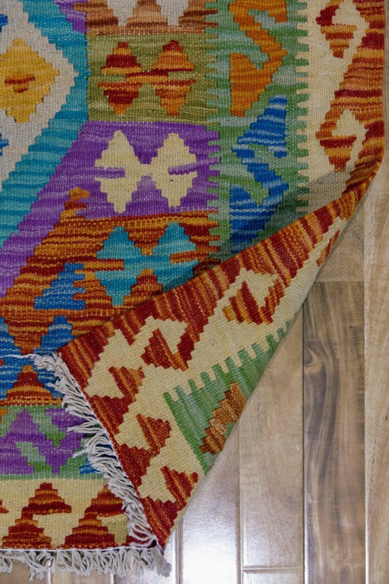 Colourful Bohemian Kilim - Size: 5 x 3.2 - Imam Carpets - Online Shop