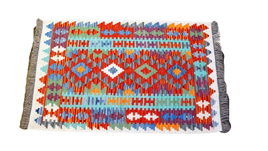 Colourful Bohemian Kilim - Size: 5.0 x 3.2 - Imam Carpets - Online Shop