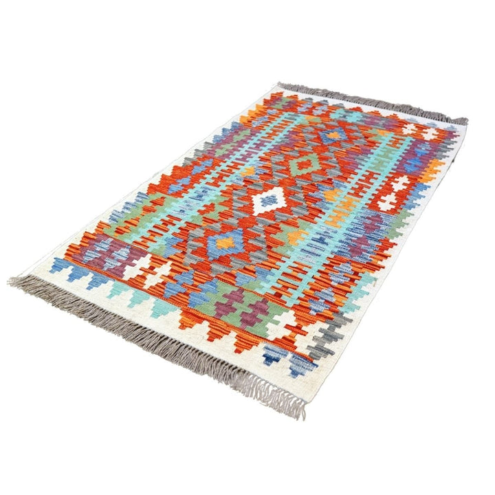 Colourful Bohemian Kilim - Size: 5.0 x 3.2 - Imam Carpets - Online Shop