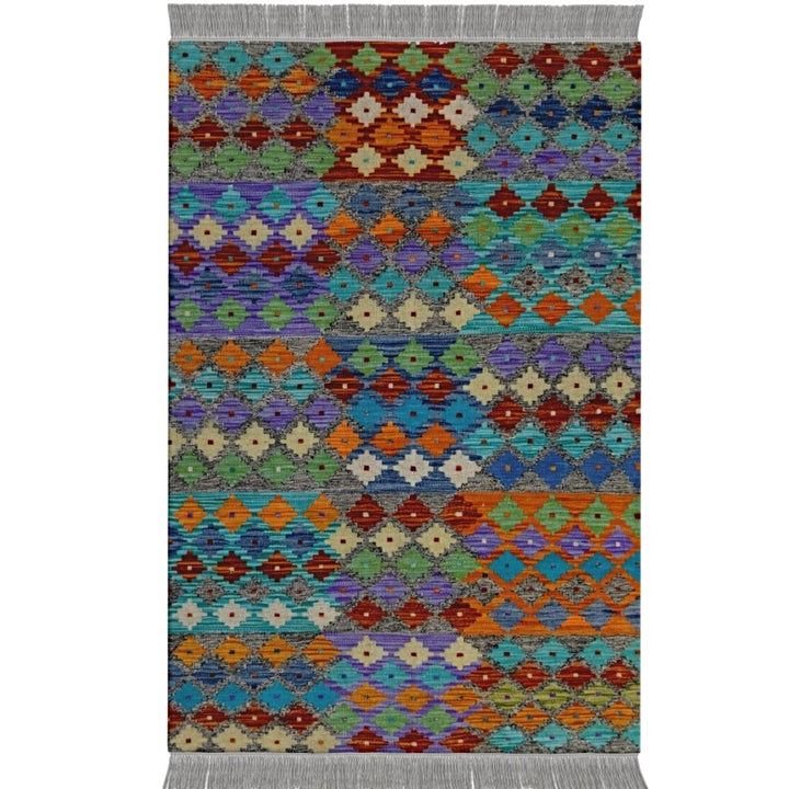 Colourful Bohemian Kilim - Size: 5.0 x 3.3 - Imam Carpets - Online Shop