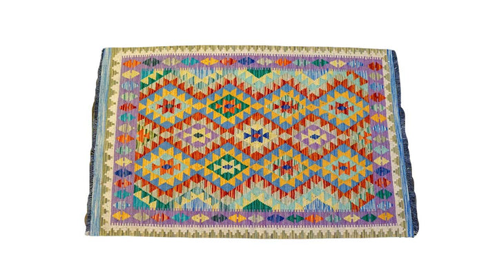 Colourful Bohemian Kilim - Size: 5.0 x 3.3 - Imam Carpets - Online Shop