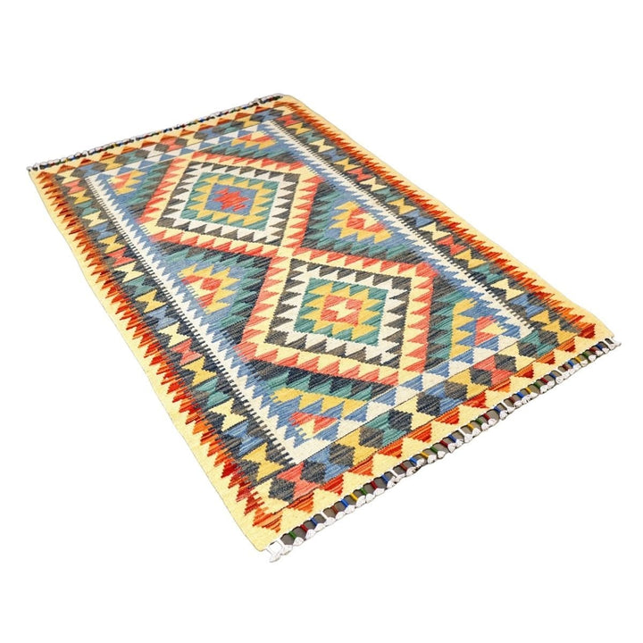 Colourful Bohemian Kilim - Size: 5.1 x 3.5 - Imam Carpets - Online Shop