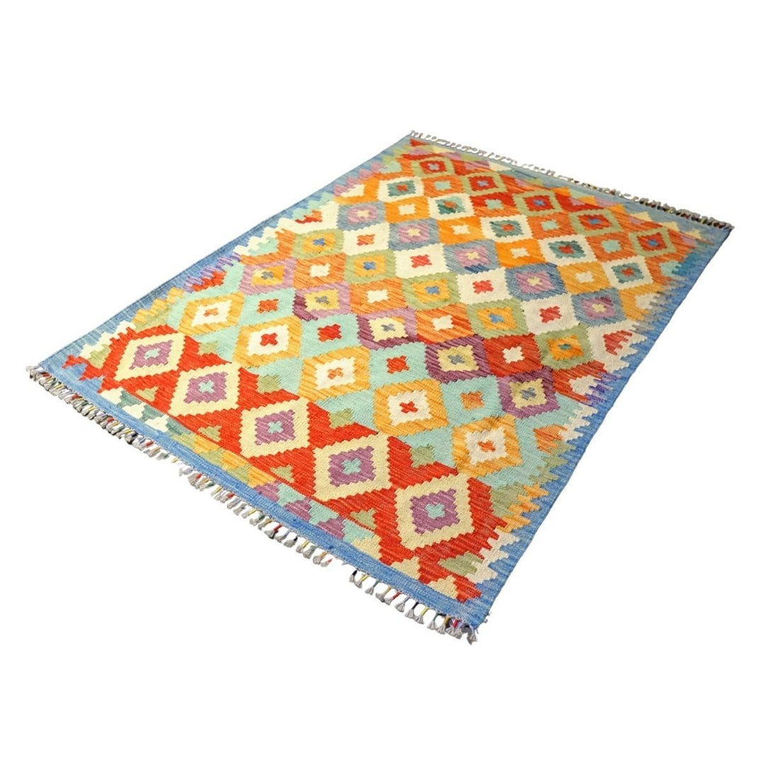 Colourful Bohemian Kilim - Size: 5.8 x 4.4 - Imam Carpets - Online Shop