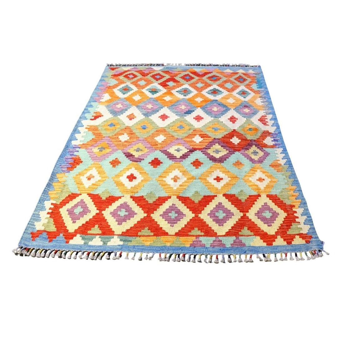 Colourful Bohemian Kilim - Size: 5.8 x 4.4 - Imam Carpets - Online Shop