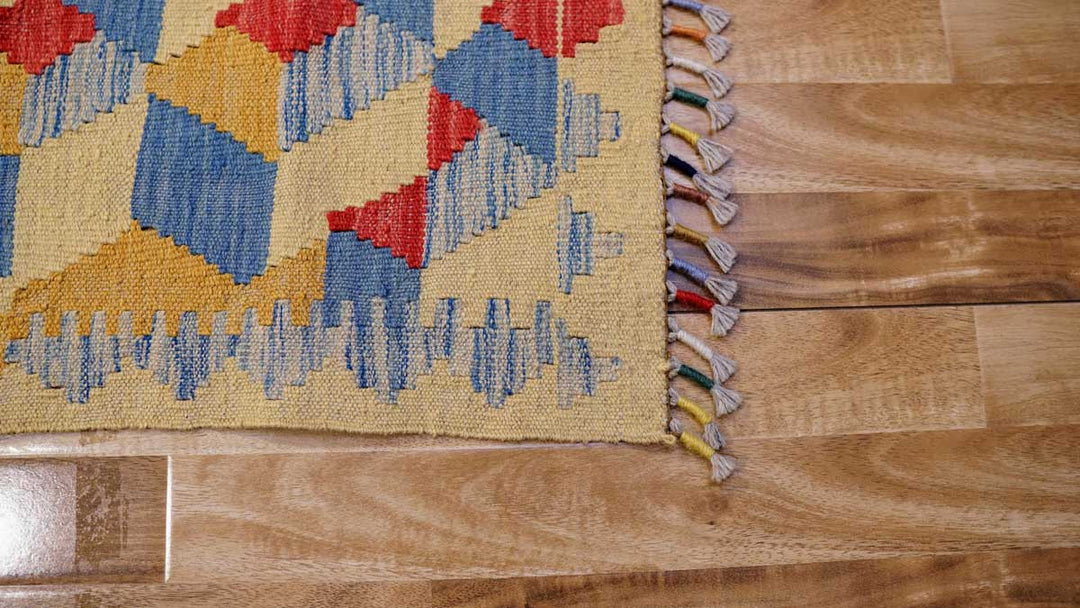 Colourful Bohemian Kilim - Size: 5.9 x 4.3 - Imam Carpets - Online Shop