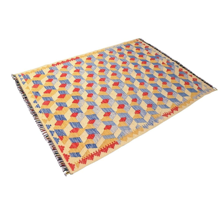 Colourful Bohemian Kilim - Size: 5.9 x 4.3 - Imam Carpets - Online Shop