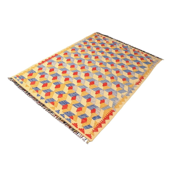 Colourful Bohemian Kilim - Size: 5.9 x 4.3 - Imam Carpets - Online Shop