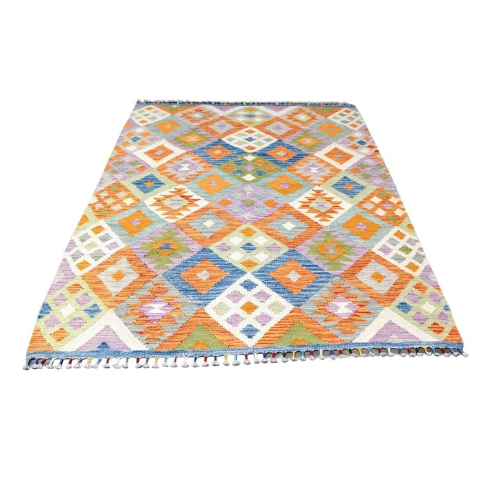 Colourful Bohemian Kilim - Size: 5.9 x 4.5 - Imam Carpets - Online Shop