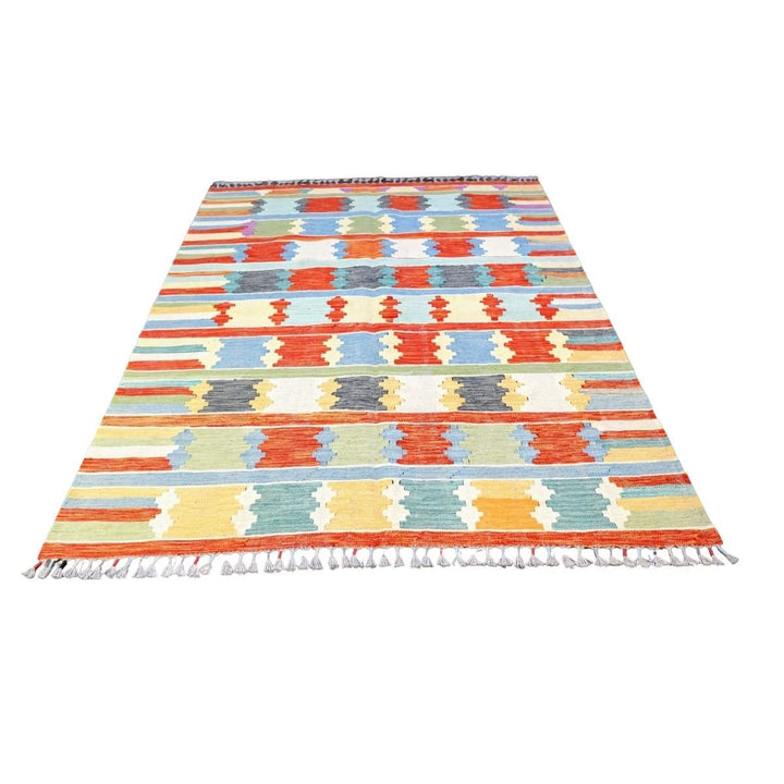 Colourful Bohemian Kilim - Size: 6.4 x 4.9 - Imam Carpets - Online Shop