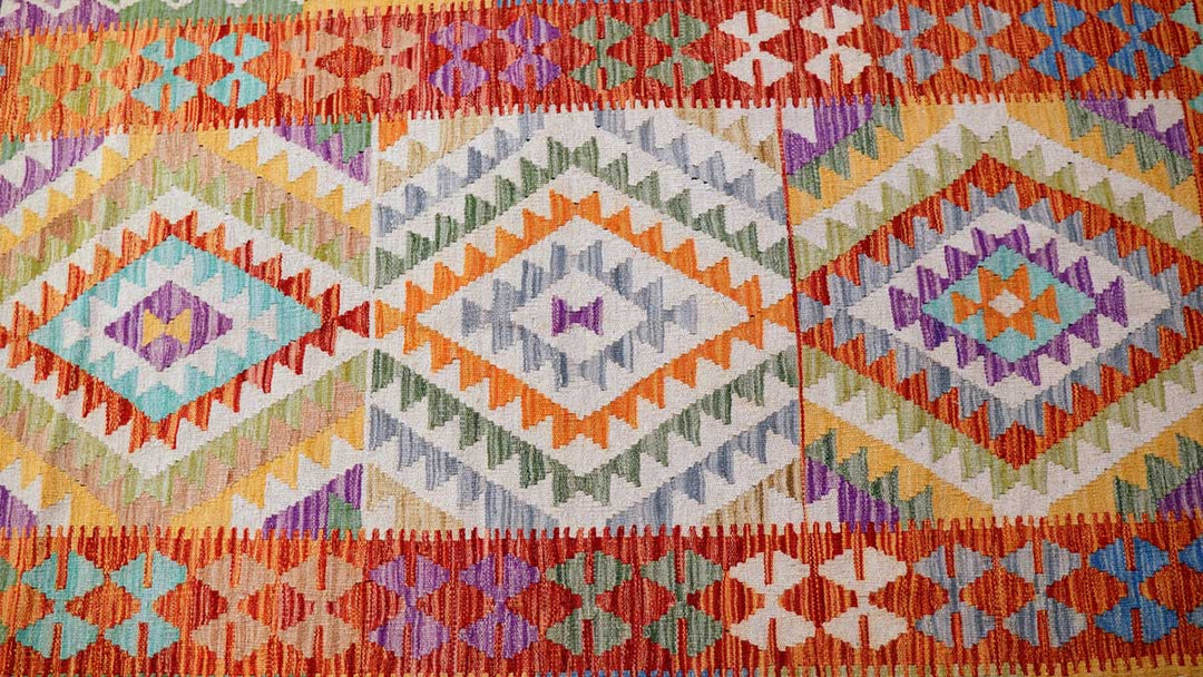 Colourful Bohemian Kilim - Size: 6.5 x 3.4 - Imam Carpets - Online Shop