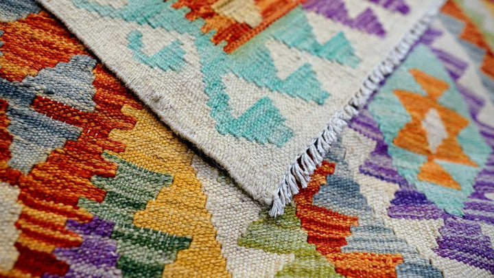 Colourful Bohemian Kilim - Size: 6.5 x 3.4 - Imam Carpets - Online Shop