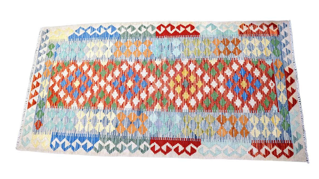 Colourful Bohemian Kilim - Size: 6.5 x 3.4 - Imam Carpets - Online Shop