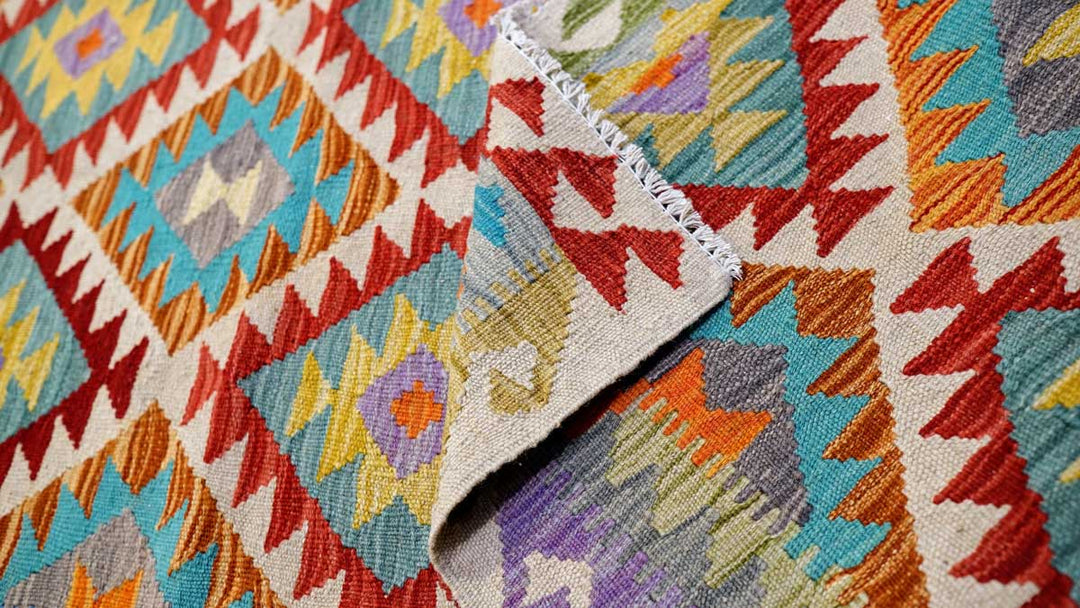 Colourful Bohemian Kilim - Size: 6.7 x 3.4 - Imam Carpets - Online Shop