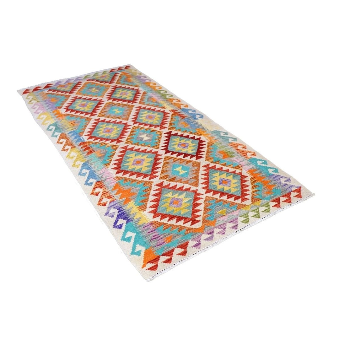 Colourful Bohemian Kilim - Size: 6.7 x 3.4 - Imam Carpets - Online Shop