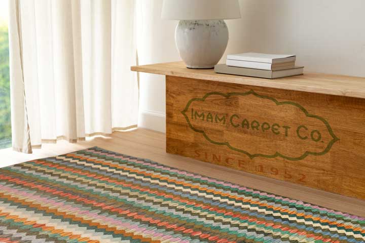 Colourful Bohemian Kilim - Size: 9.5 x 6.8 - Imam Carpets - Online Shop