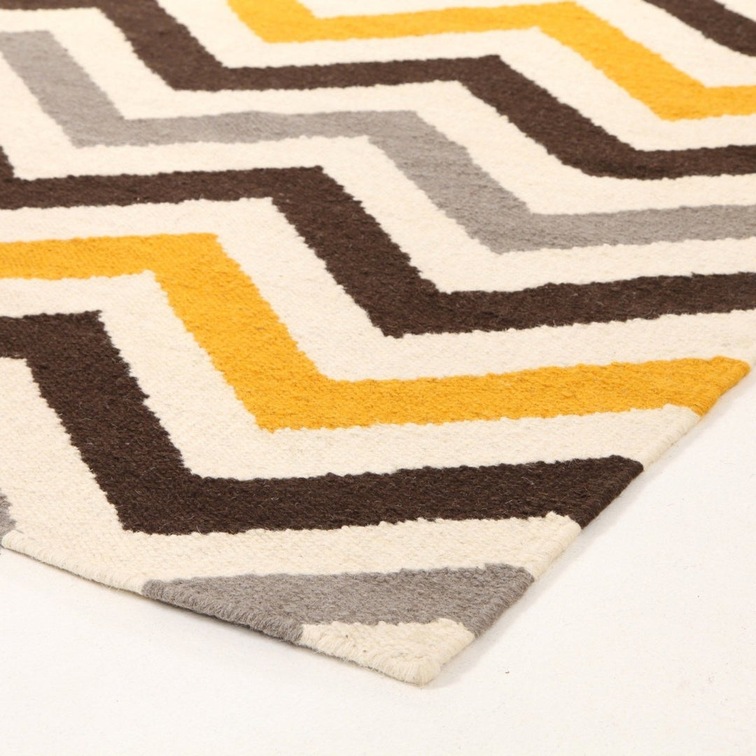 Colourful Zig Zag Rug - Size: 7.6 x 5 - Imam Carpets Online Store