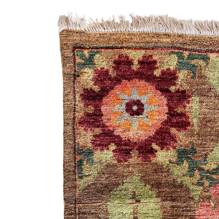 DarkKhaki Suzani Rug - Size: 7.5 x 5.2 - Imam Carpets - Online Shop