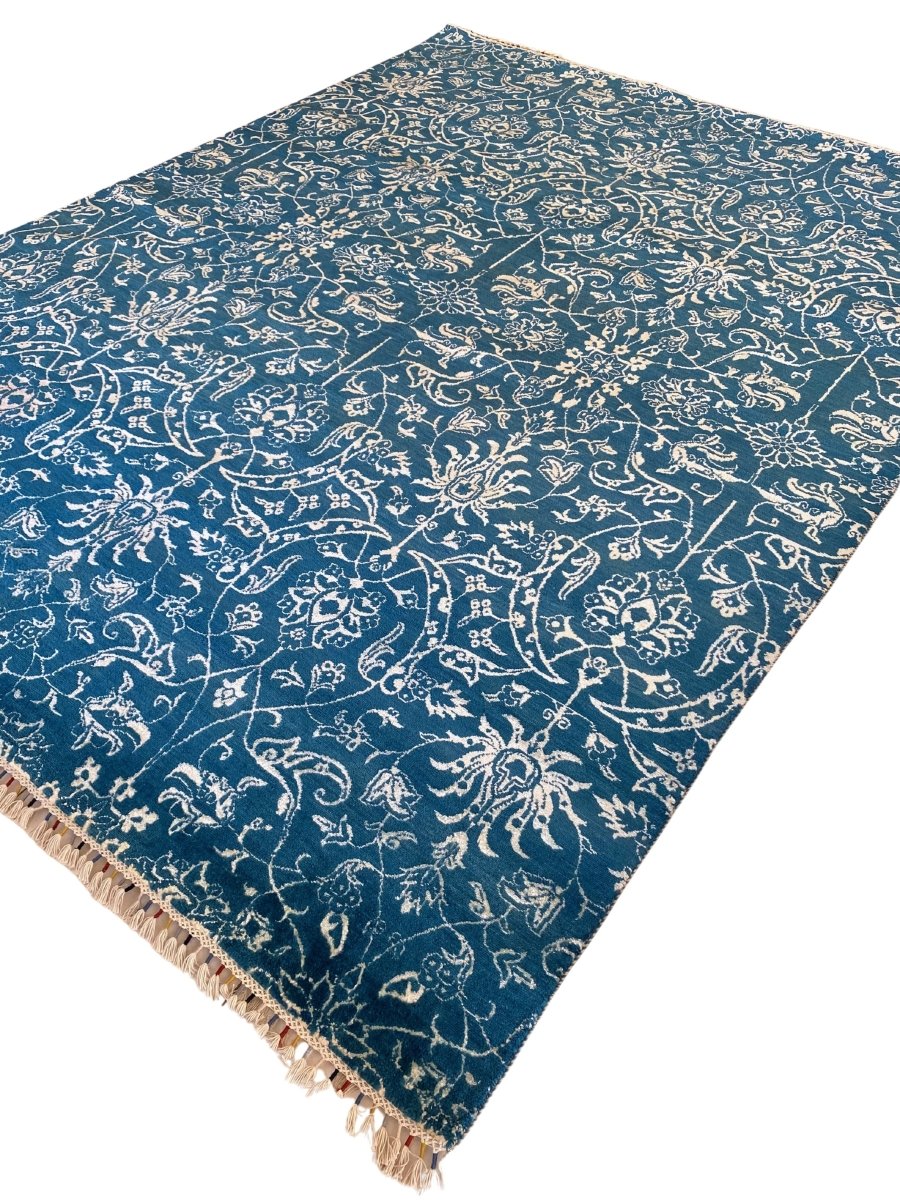 Floral Trellis Silk Rug - Size: 10.4 x 8 - Imam Carpet Co. Home