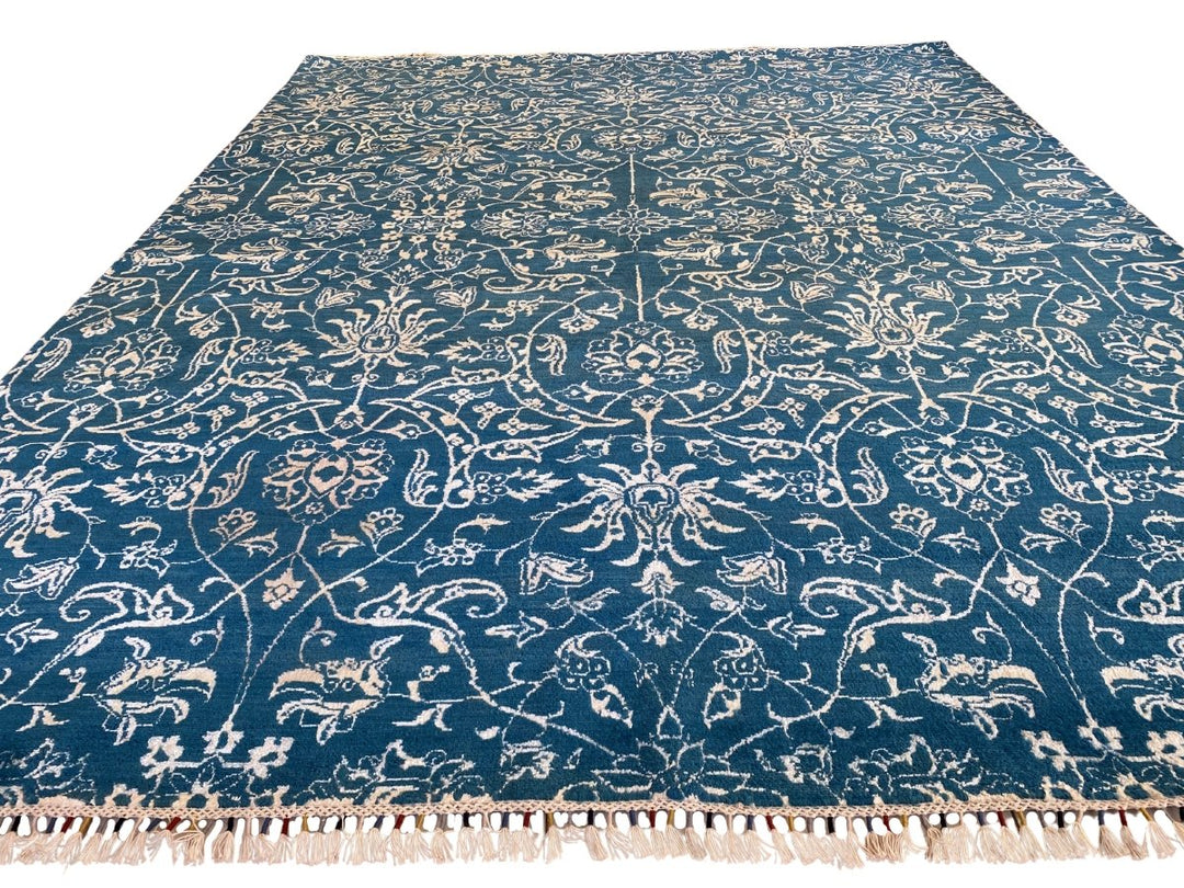Floral Trellis Silk Rug - Size: 10.4 x 8 - Imam Carpet Co. Home