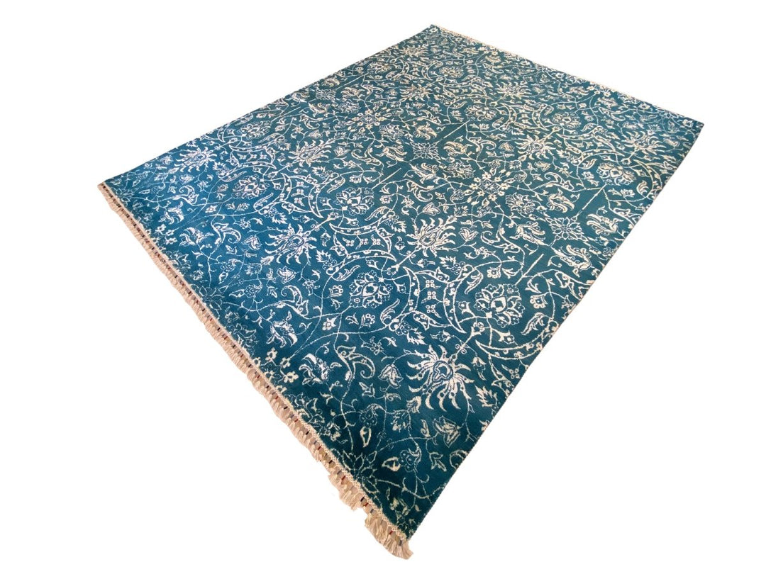 Floral Trellis Silk Rug - Size: 10.4 x 8 - Imam Carpet Co. Home