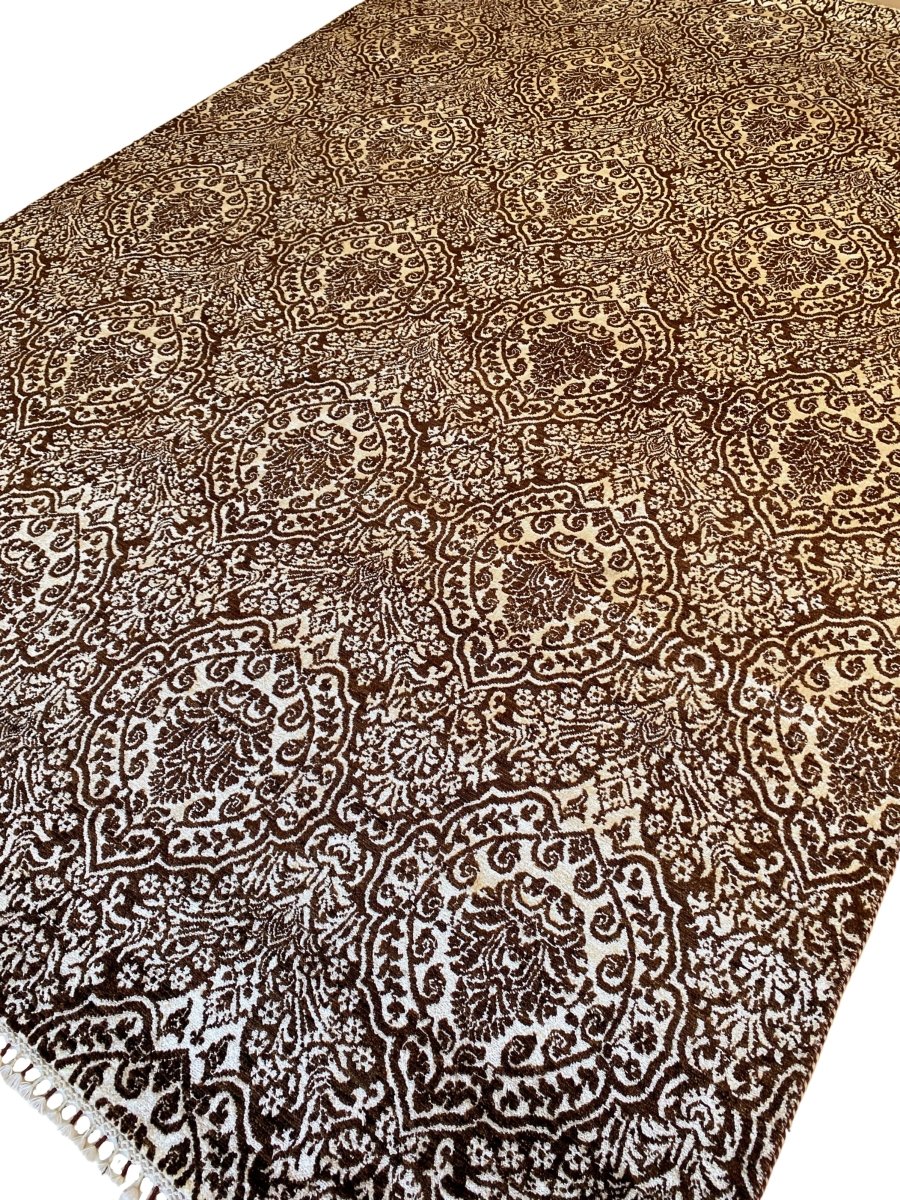 Floral Trellis Silk Rug - Size: 12.5 x 9 - Imam Carpet Co. Home