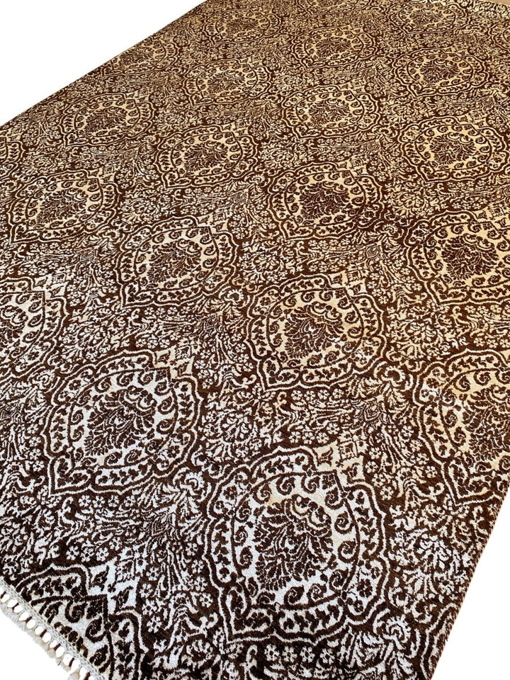 Floral Trellis Silk Rug - Size: 12.5 x 9 - Imam Carpet Co. Home