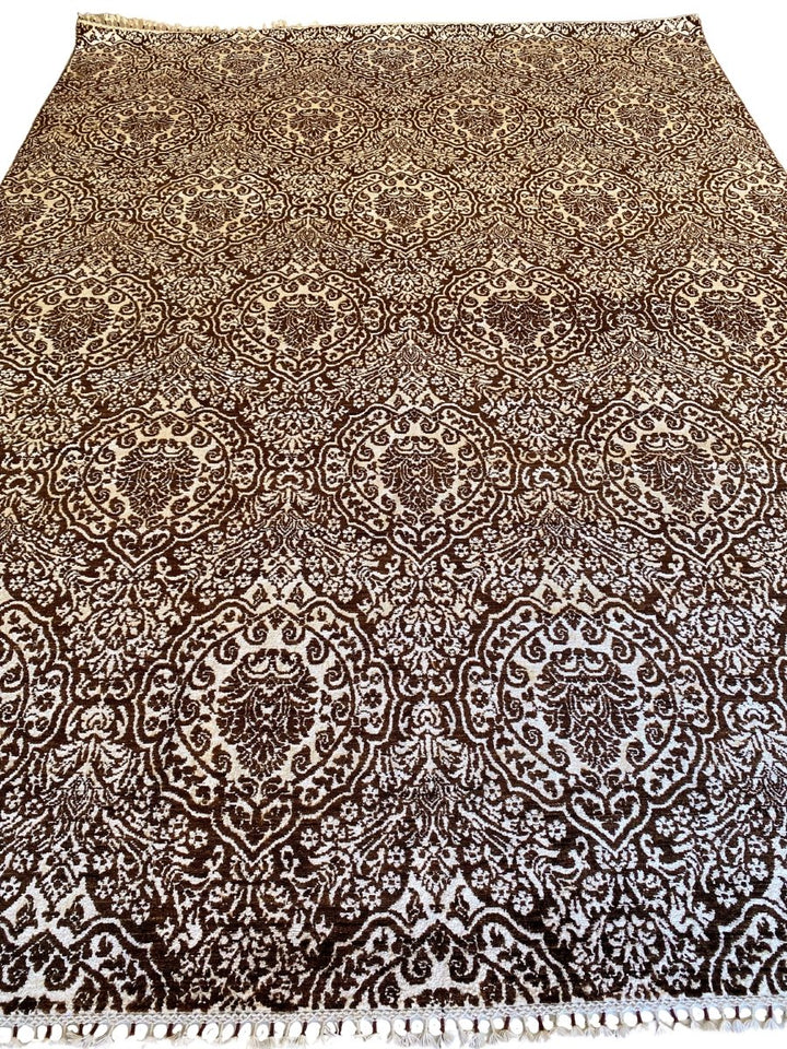 Floral Trellis Silk Rug - Size: 12.5 x 9 - Imam Carpet Co. Home