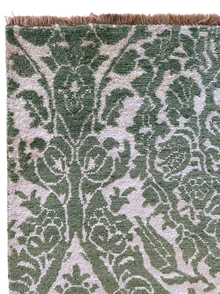 Green Wrought Trellis Silk Rug - Size: 8.3 x 5.3 - Imam Carpets - Online Shop