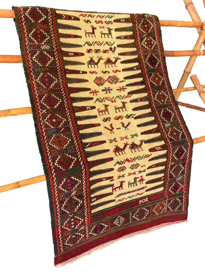 Jajum Sumak Kilim - Size: 5.5 x 2.11 - Imam Carpets - Online Shop