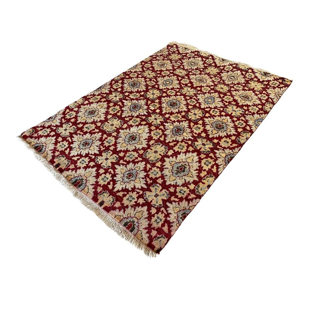 Maroon Persian Tessellation Rug - Size: 5.11 x 4.2 - Imam Carpets - Online Shop