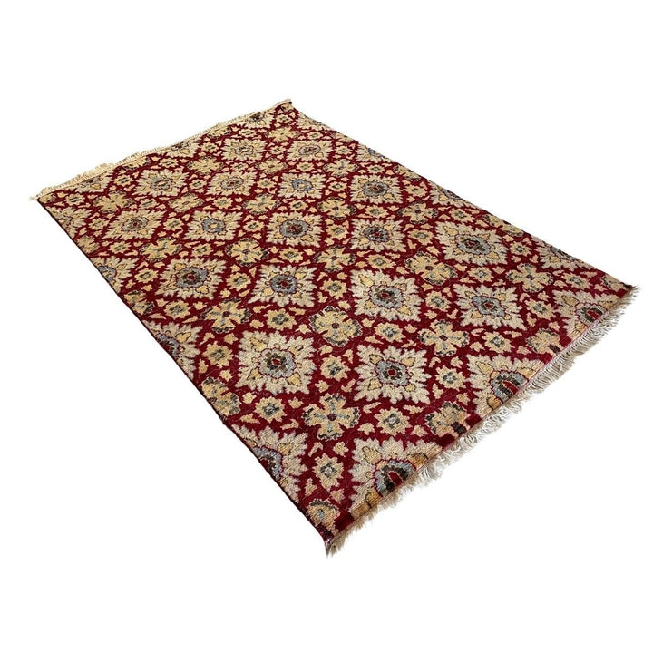 Maroon Persian Tessellation Rug - Size: 5.11 x 4.2 - Imam Carpets - Online Shop