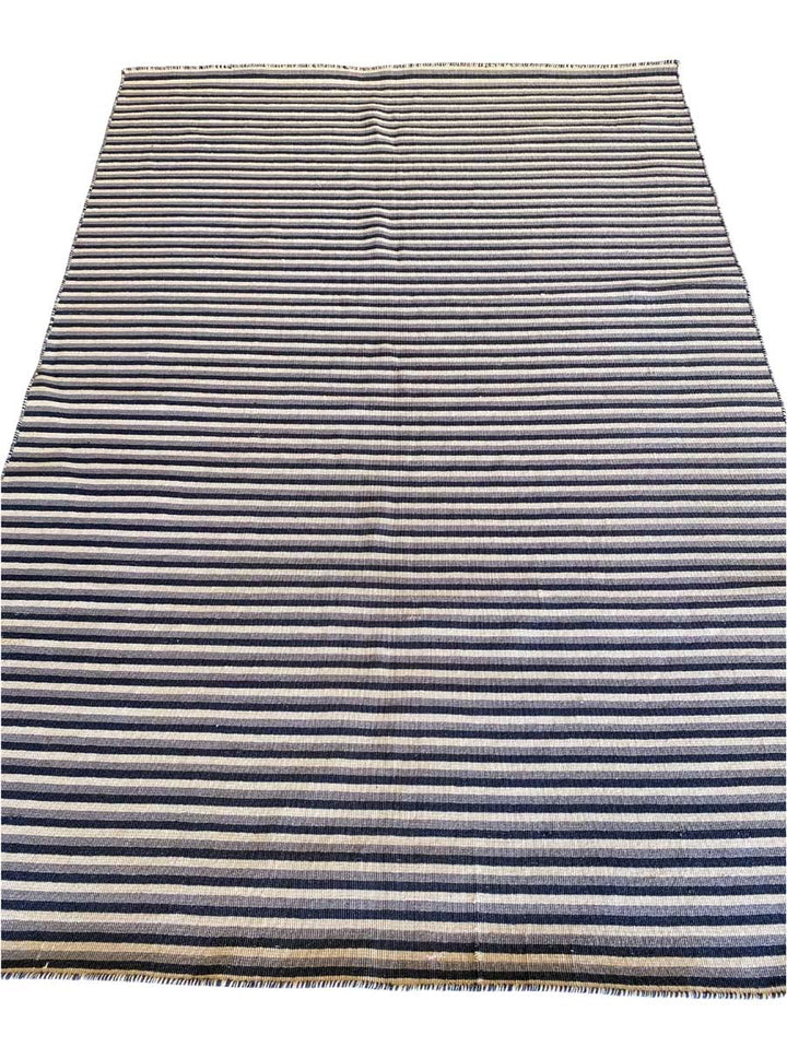 Multi Blue Stripes Rug - 6.3 x 4.5 - Imam Carpet Co. Home