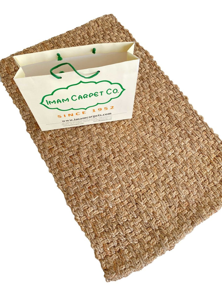 Natural Jute Rug - Size: 3.10 x 2.5 - Imam Carpets Online Store