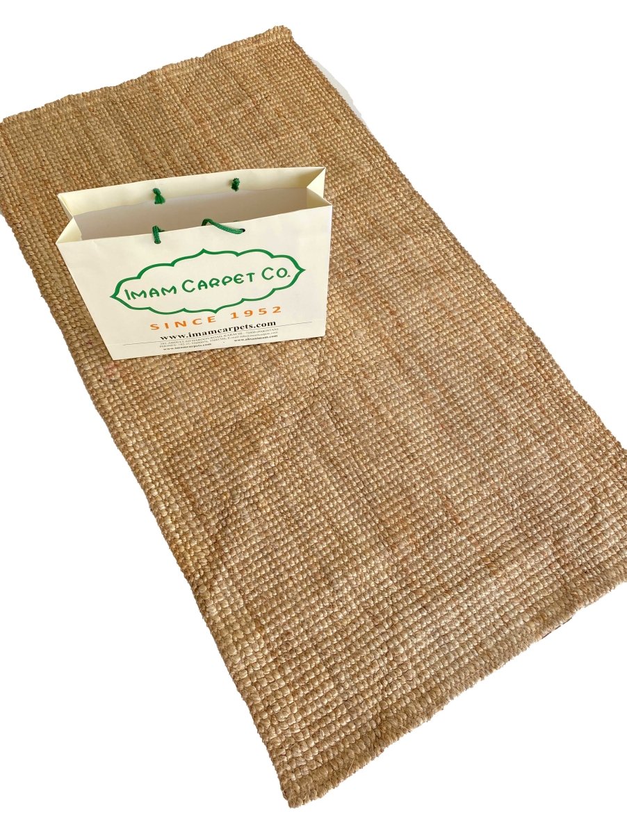 Natural Jute Rug - Size: 4.11 x 2.9 - Imam Carpets Online Store