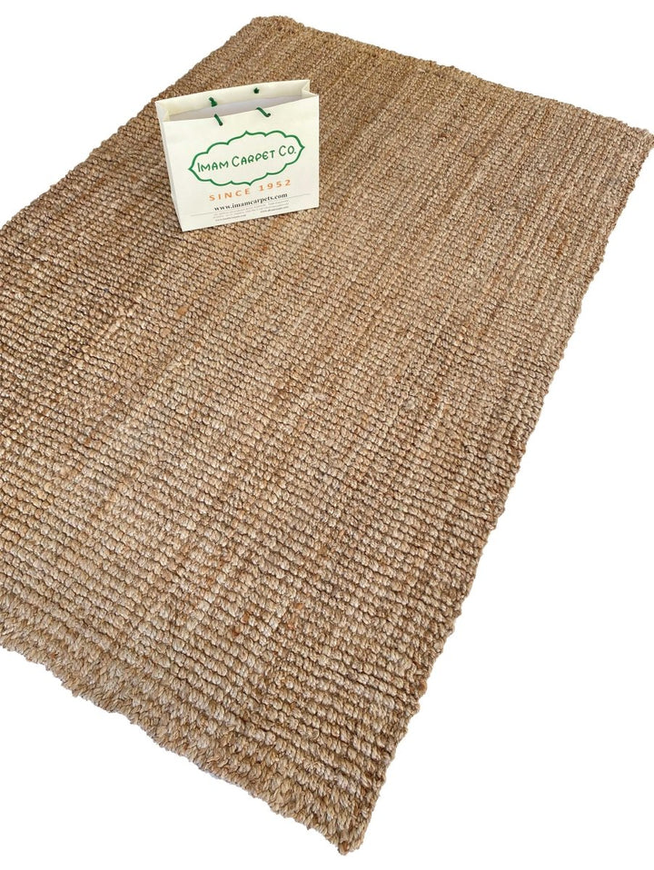 Natural Jute Rug - Size: 7.6 x 5 - Imam Carpets Online Store