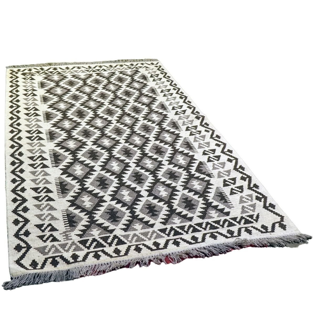 Neutral Bohemian Kilim - Size: 6 x 3.11 - Imam Carpets - Online Shop