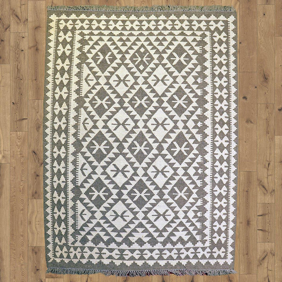 Neutral Bohemian Kilim - Size: 6.3 x 4.10 - Imam Carpets - Online Shop