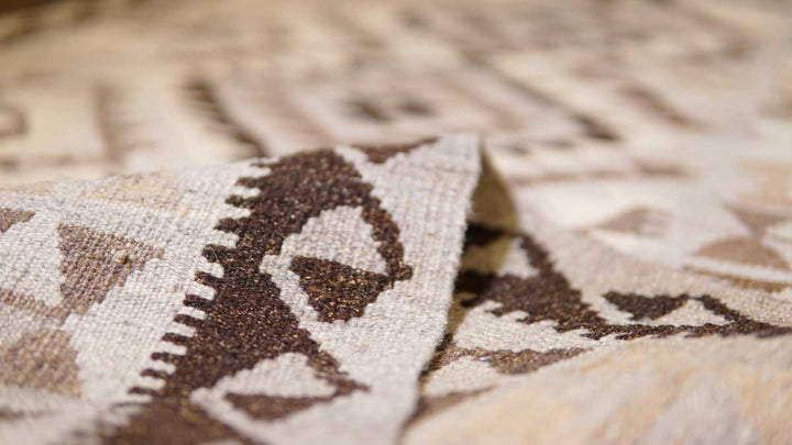 Neutral Bohemian Kilim - Size: 6.6 x 3.3 (Runner) - Imam Carpets - Online Shop