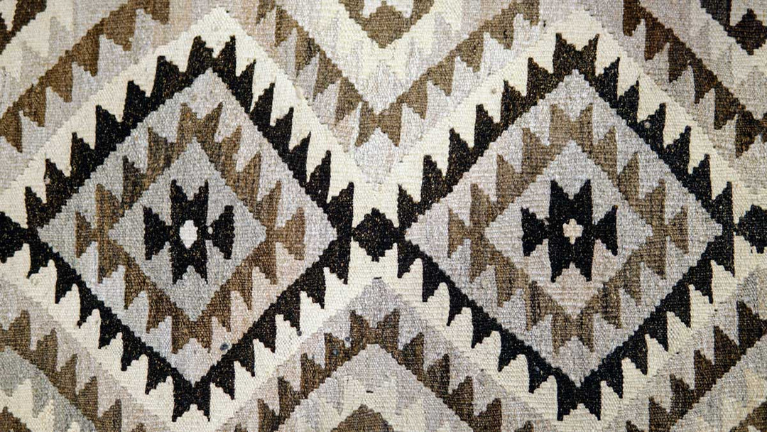 Neutral Bohemian Kilim - Size: 6.6 x 3.3 (Runner) - Imam Carpets - Online Shop