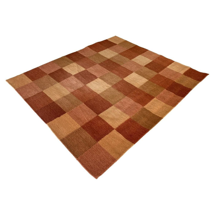 Neutral Checkers Rug - Size: 6.6 x 5.8 - Imam Carpets - Online Shop