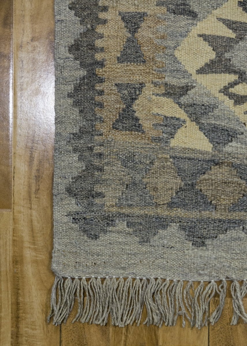 Nuetral Bohemian Kilim - Size: 6.5 x 3.1 - Imam Carpets - Online Shop