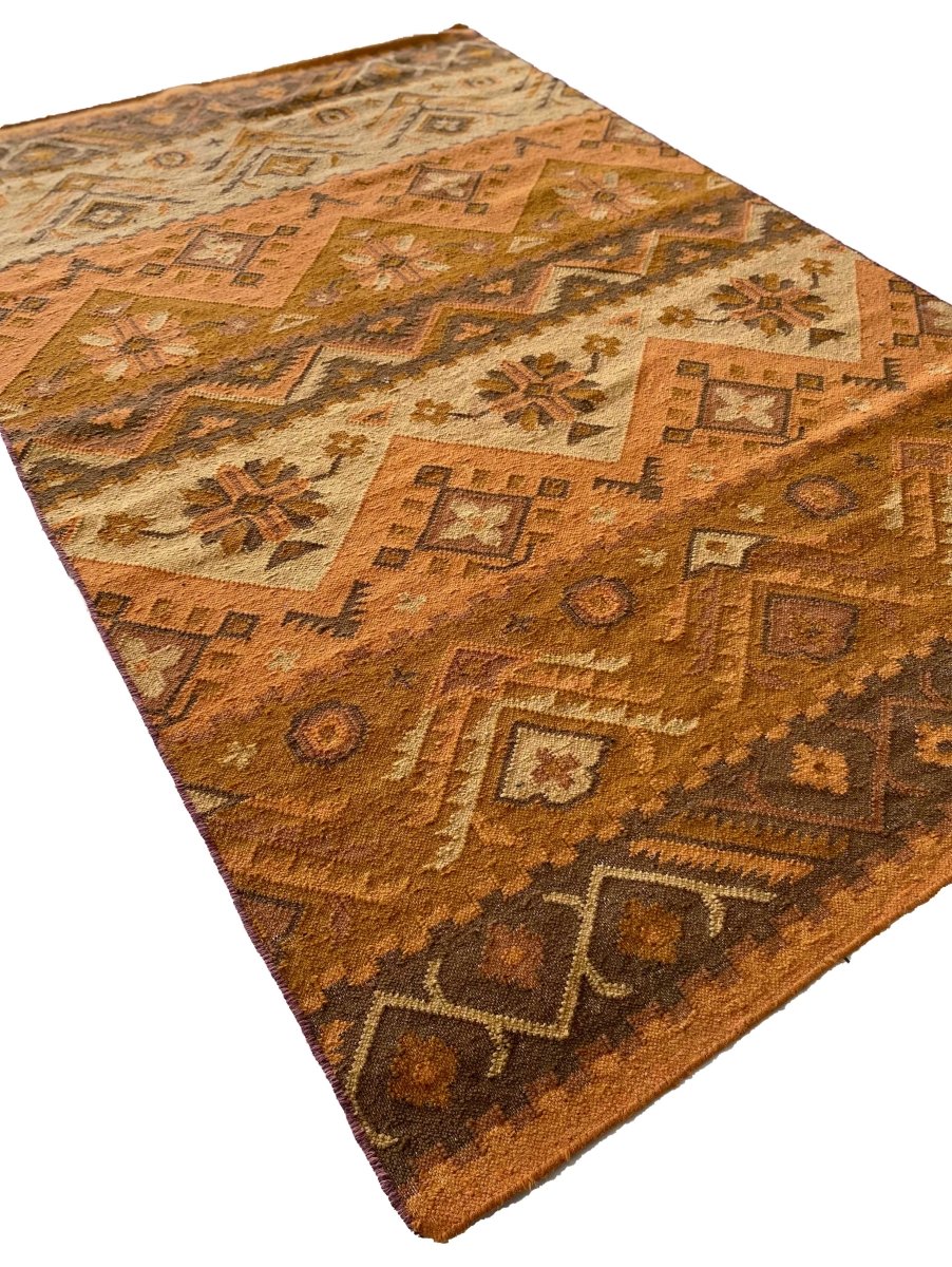Orange kilim Rug _ Size : 8 x 5 - Imam Carpets Online Store