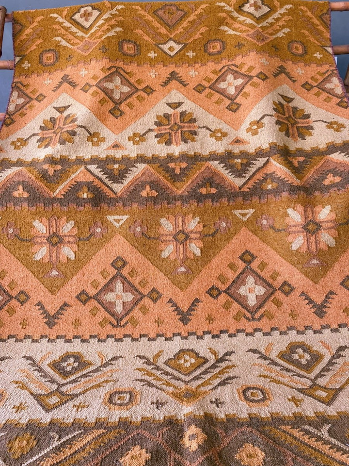 Orange kilim Rug _ Size : 8 x 5 - Imam Carpets Online Store