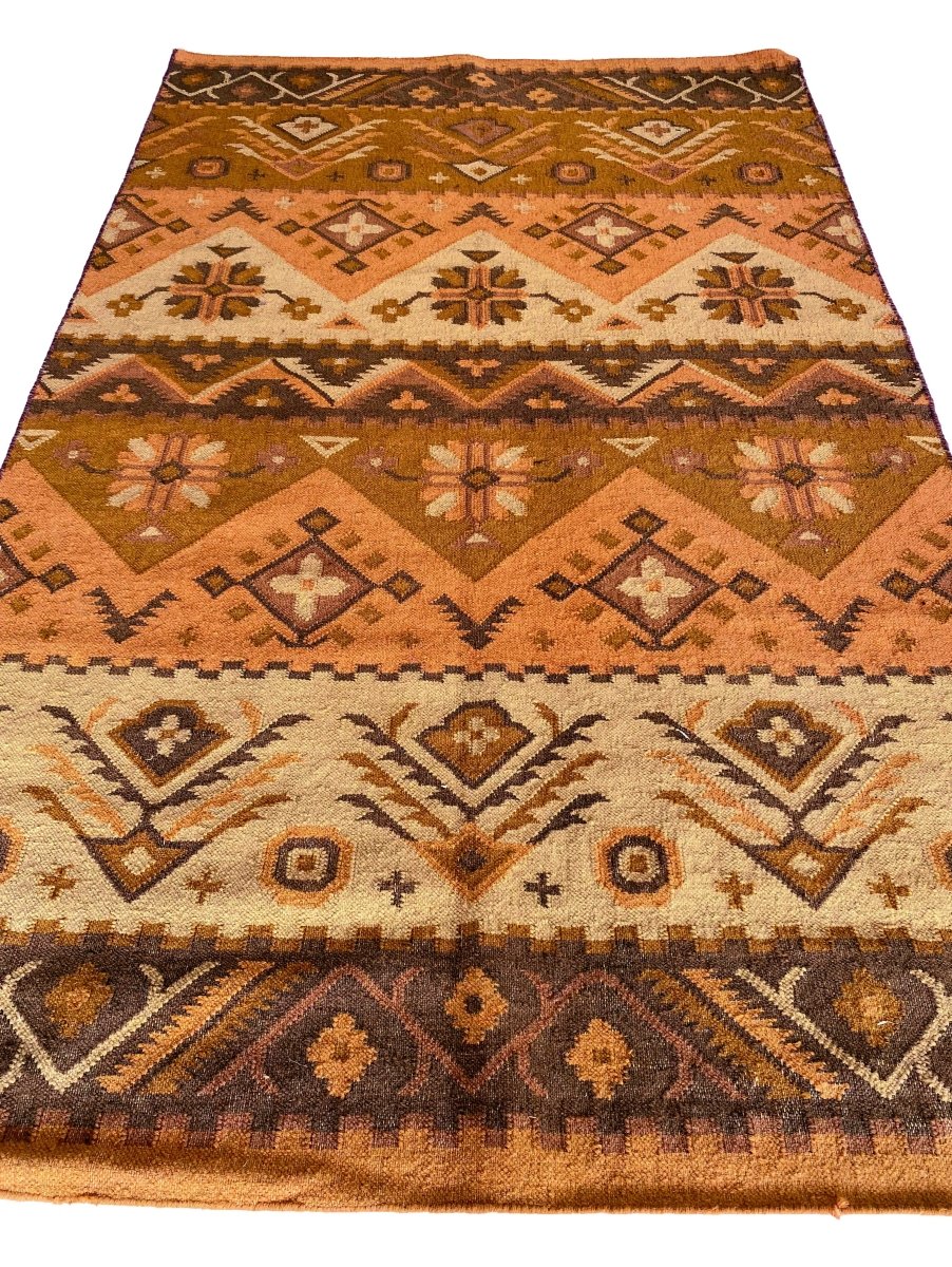 Orange kilim Rug _ Size : 8 x 5 - Imam Carpets Online Store