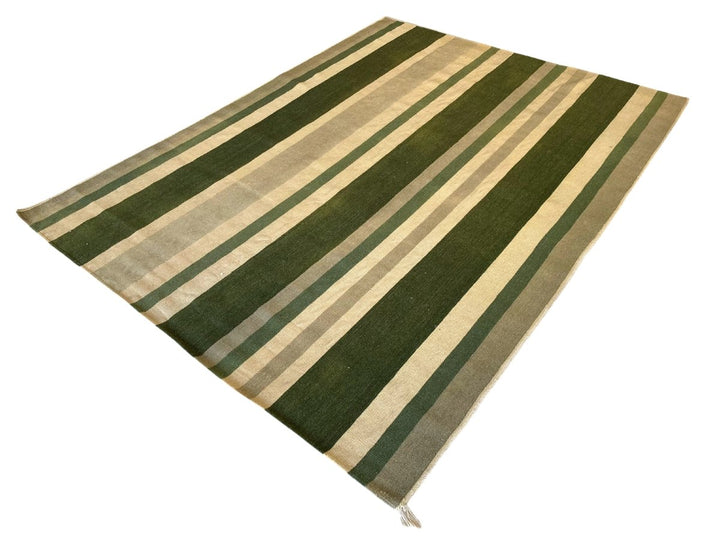 Pastel Stripe Dhurrie - Size: 7.10 x 5.7 - Imam Carpet Co. Home