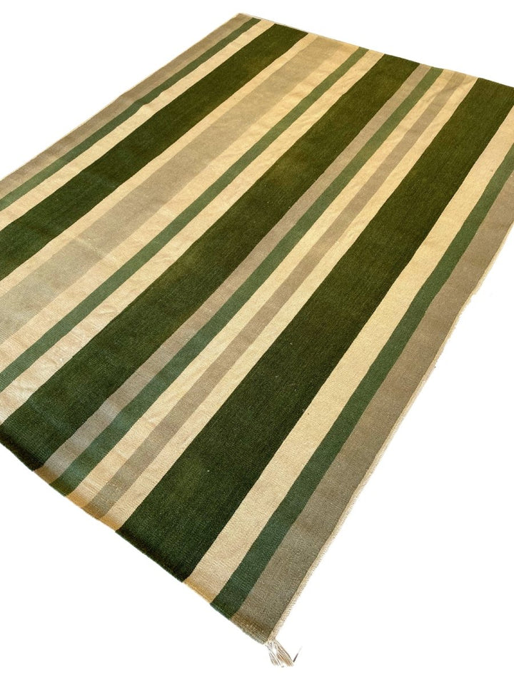 Pastel Stripe Dhurrie - Size: 7.10 x 5.7 - Imam Carpet Co. Home