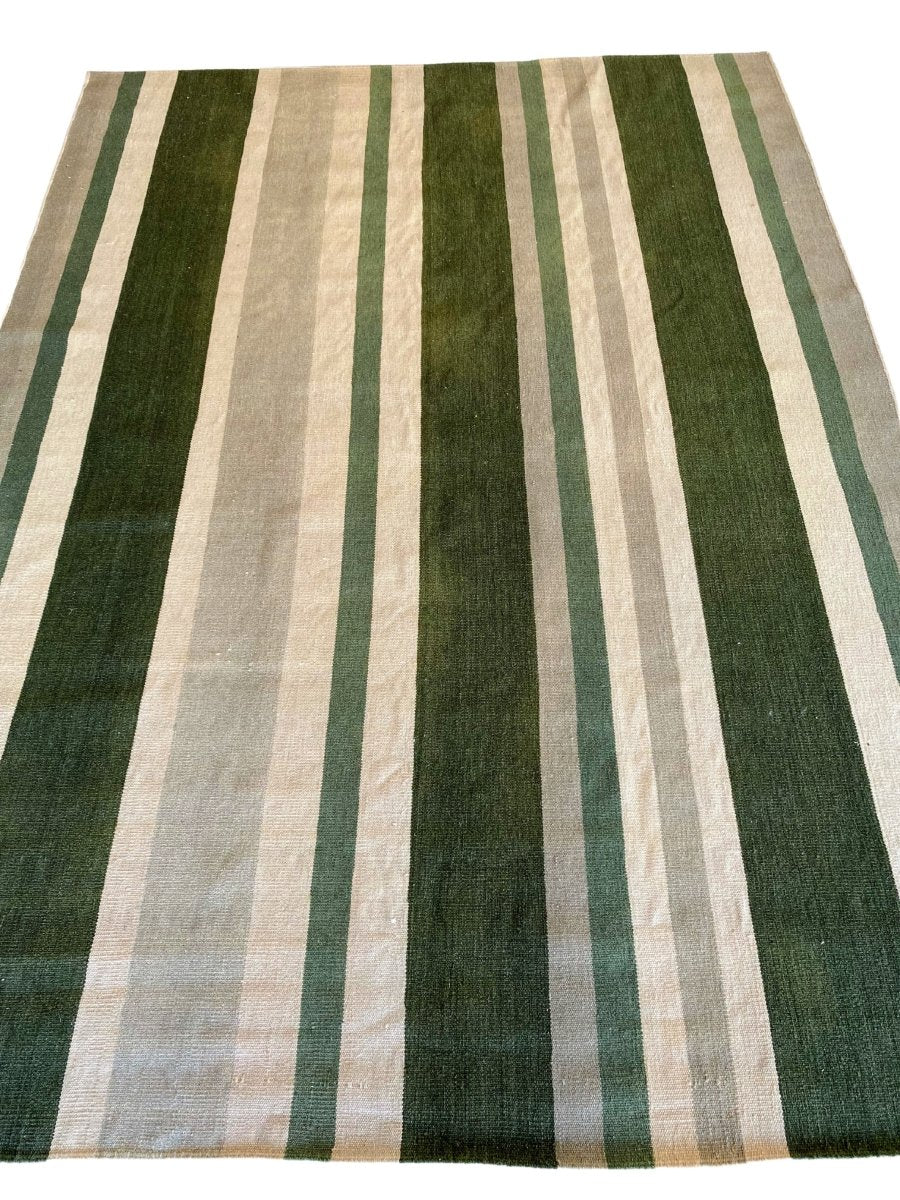 Pastel Stripe Dhurrie - Size: 7.10 x 5.7 - Imam Carpet Co. Home