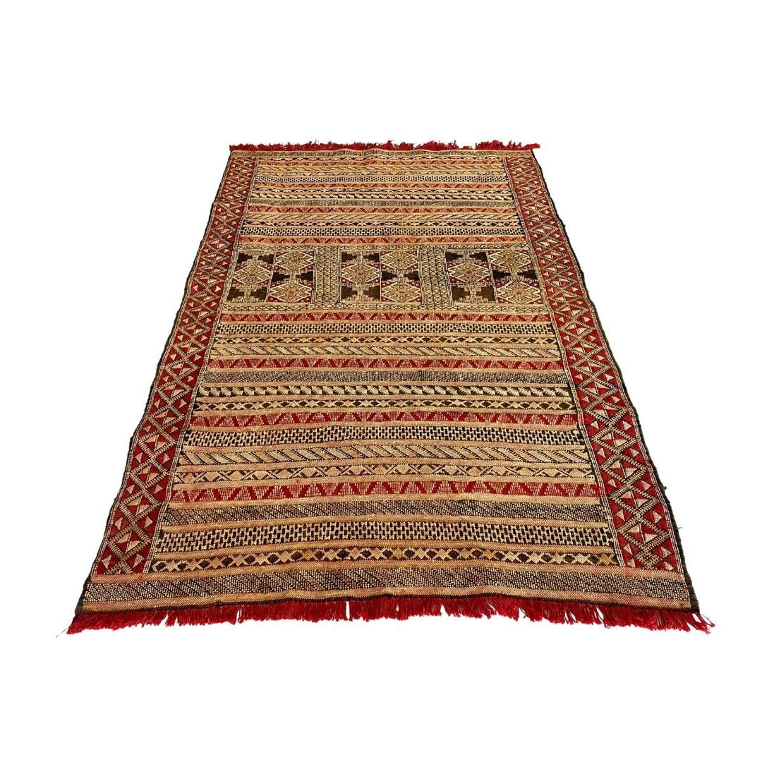 Peru Sumak Silk Kilim - 5.2 x 3.5 - Imam Carpets - Online Shop